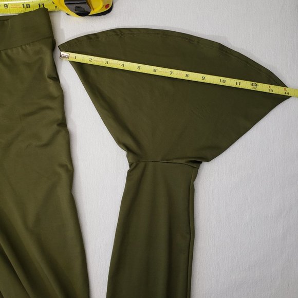 Stripper Extraordinaire 2pc Olive Green Outfit Halter Tube Top - Picture 3 of 11